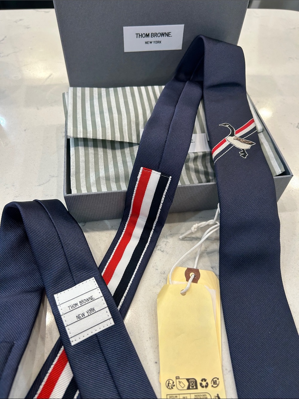 Brand new Thom Browne tie with stripes